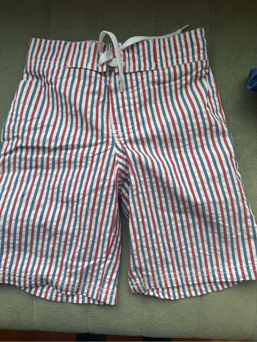 Janie and Jack Red, Blue and White Striped Boys Swim Trunks